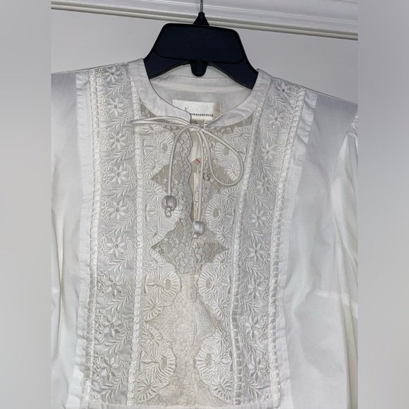 ANTHROPOLOGIE Cotton White Balloon SleeveBlouse Size 4 NWT - Picture 5 of 16